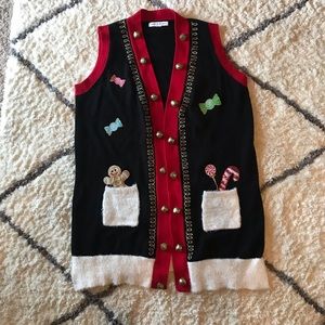 Ugly Christmas Sweater Vest w Bells